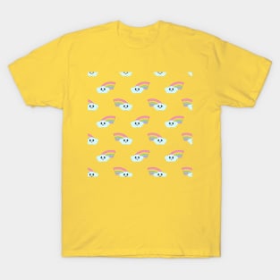 Kawaii Cute Rainbow Pattern in Yellow T-Shirt